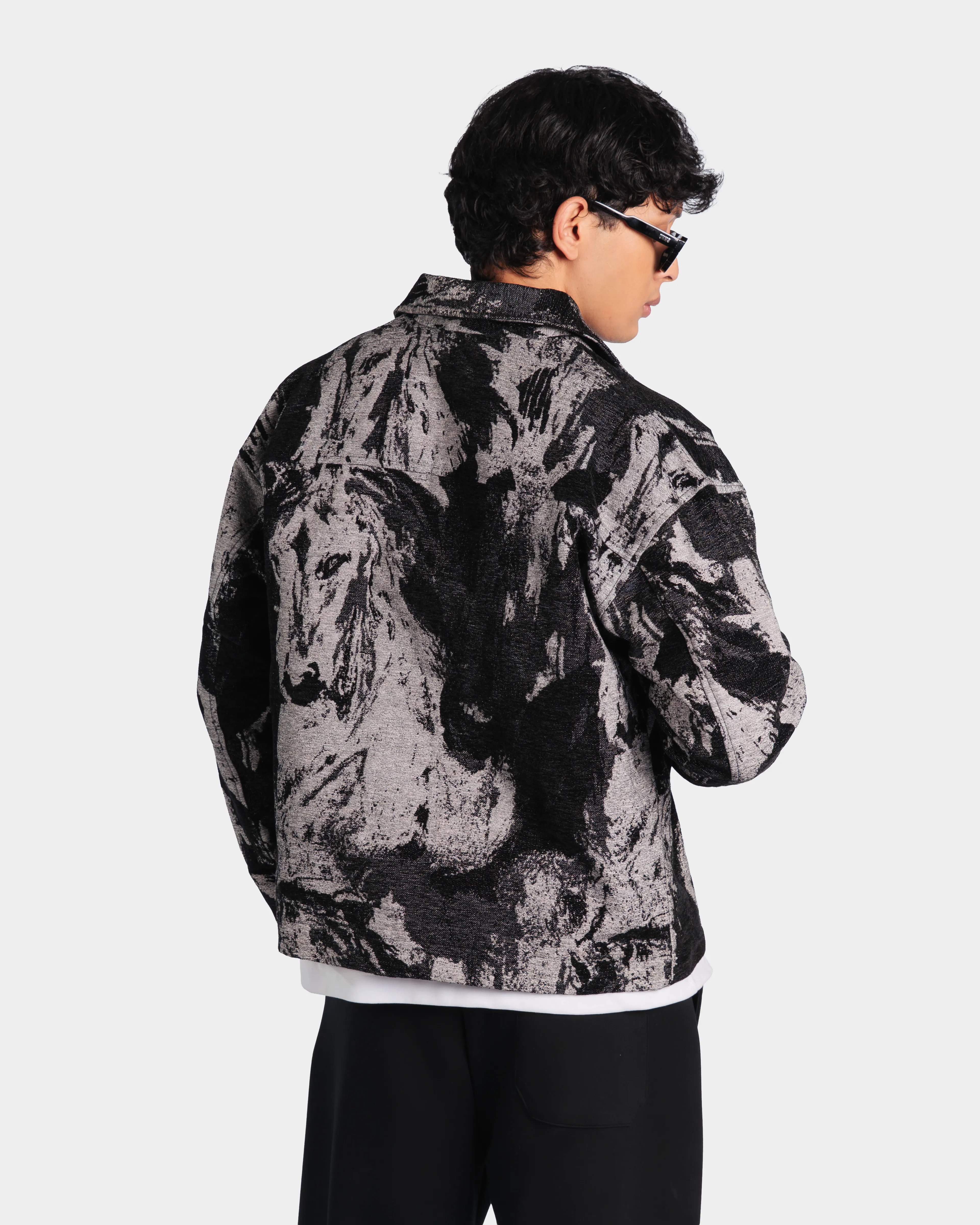 Floral Denim Jacquard Jacket - Image 5